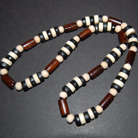 Men Necklace,Wood Necklace,Surfer Necklace,Tribal Style,Chocker,Beach Necklace - Picture 3 of 4